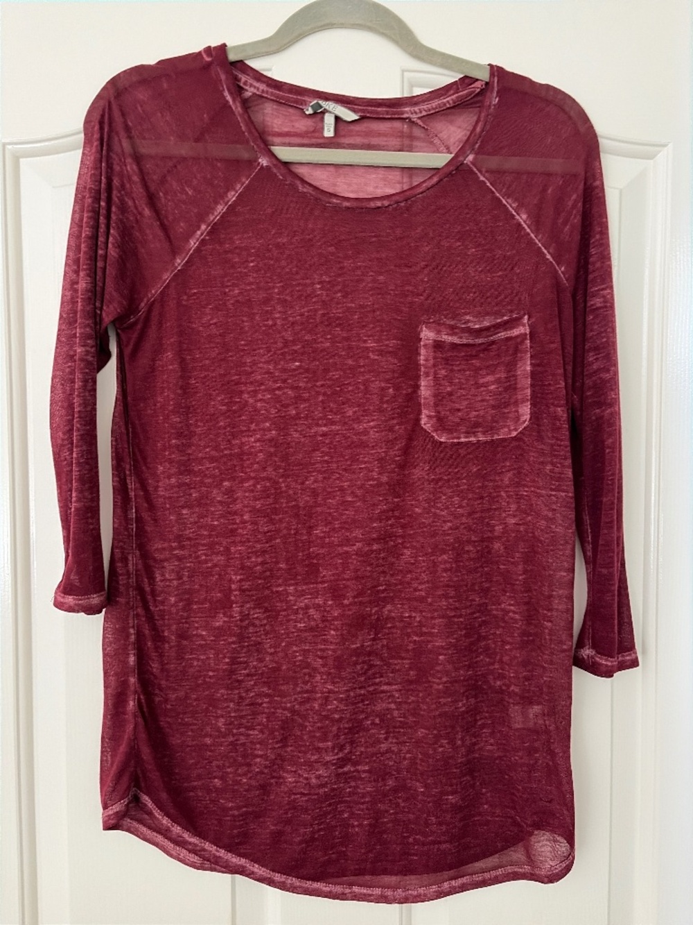 Women’s BKE Burnout 3/4 sleeve shirt, SZ Small